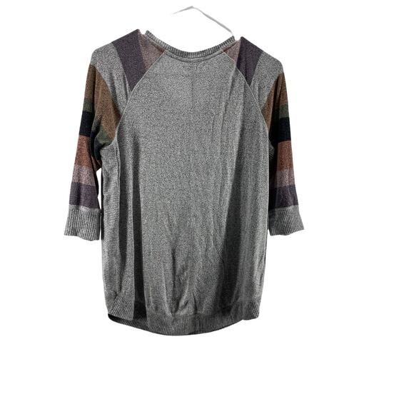 Maurices Gray Striped 3/4 Sleeve Pullover Sweater Women's Size Small - Picture 9 of 12